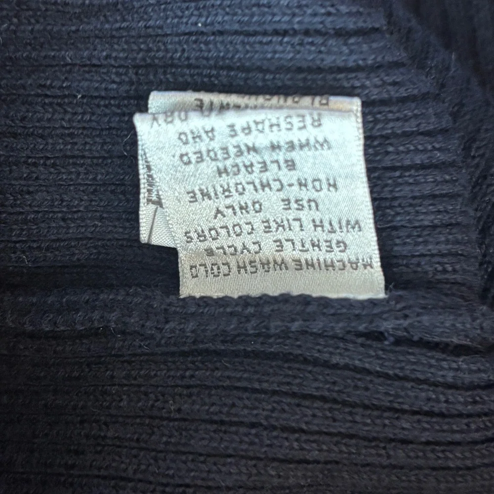 Jones Wear Sport Womens Navy Blue Ribbed‎ Knit V-Neck 100% Cotton Sweater Large